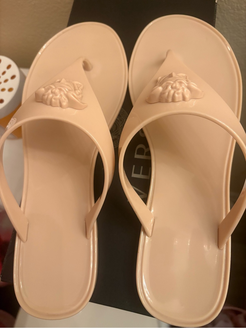 Versace rose pink Medusa Jelly Thong Sandals - Picture 3 of 9